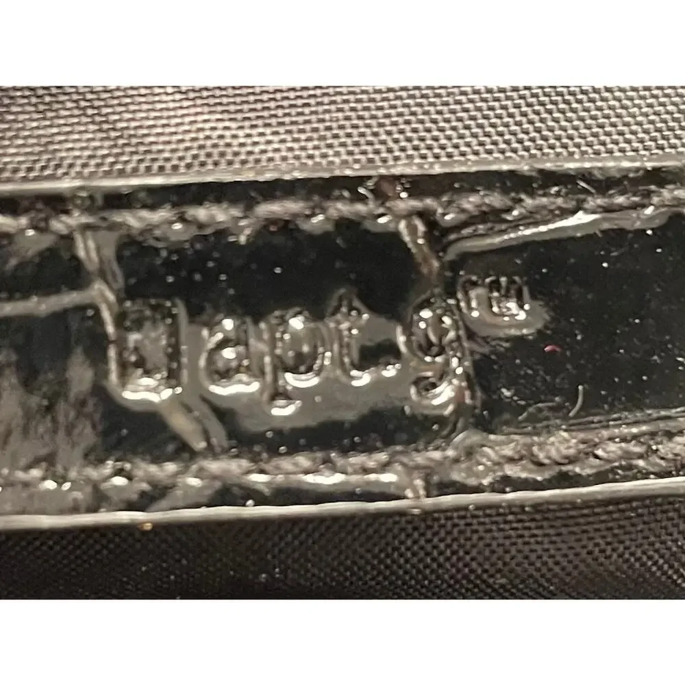 Apt. 9 Black Faux Patent Leather Crocodile Embossed Clutch Purse, Snap Closure